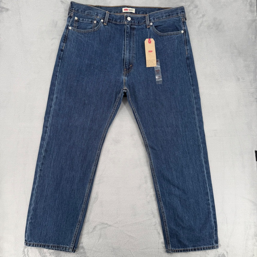 Levis 513 Slim Straight Blue Jeans Mens Medium Wash Denim Men's Size 42 - Picture 2 of 14